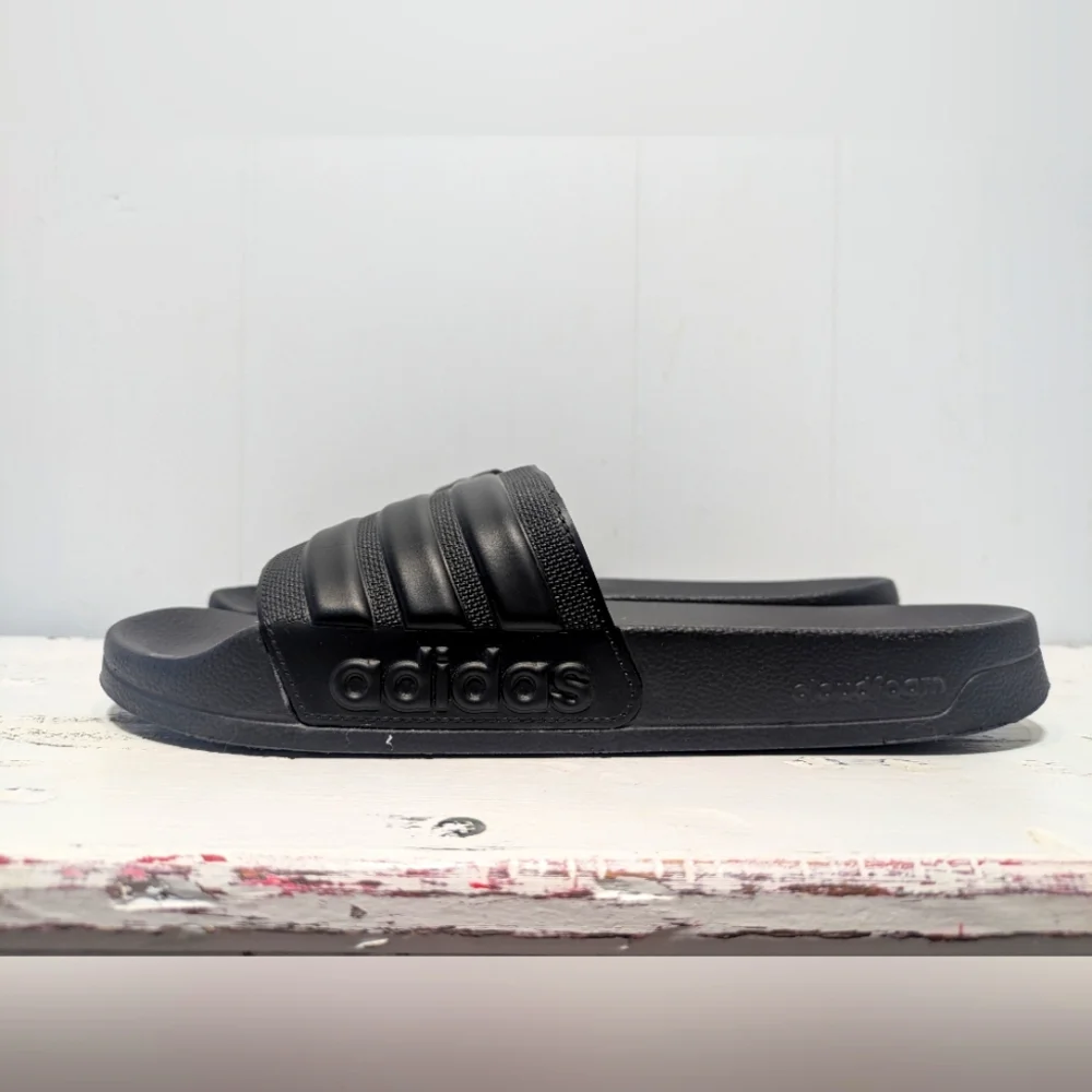 Adidas Adilette Shower‎ Slides Black On Black Mens 9 Womens 10